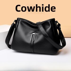 Trendy and Large-capacity Soft Leather Shoulder Bag for Mid-age Fashion