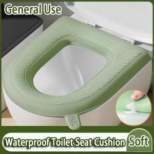Soft Toilet Seat Cover Bathroom Waterpoof EVA Toilet Cover Seat Closestool Seat Cover Mat Protector With Handle Waterproof Universal Toilet Covers Cushion Bathroom Accessories 马桶垫