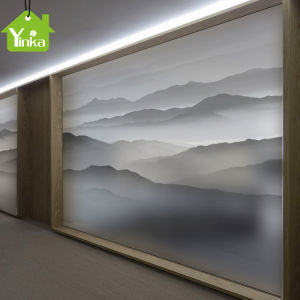 Glass Film Light Transmission Nontransparent Shower Door Electrostatic Matte Opaque Office Sliding Door Aisle Landscape Painting