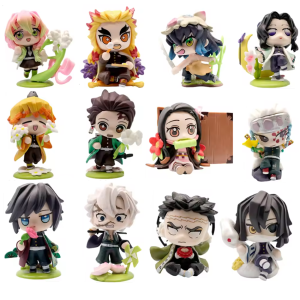 Bandai | Hot Demon Slayer Anime Figure Tanjirou Agatsuma Zenitsu Kyoujurou Anime Model Birth Flower Action Figure Collection Toy Kid Gift