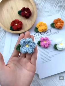 Bunga Kait Rajut Kerongsang pin hiasan fesyen pakaian aksesori Hijab Tudung Baju brooch pearl clothing raya针织花朵胸针别针配饰服装
