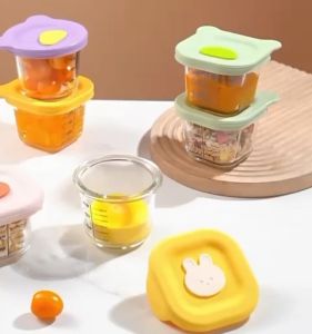 Dinky Family - Cute Bunny Food Storage Glass Container | Making baby meal preparation time so much easier!
