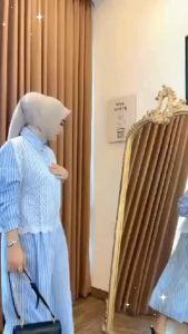 Midi Dress Gamis Muslim Wanita Salur Mix Brukat Premium M L XL XXL OOTD Dress Maxi Casual Daily