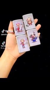 BẬT LỬA ZIPPO SƠN TỈNH ĐIỆN 2 MẶT CÓ MỘC HÌNH TRƯ BÁT GIỚI