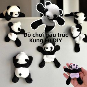 Nam Châm Dán Tủ Lạnh Hình Gấu Trúc Hoạt Hình Bằng Vải Nhung 6/3/1 Cái Dễ Bóc Và Dán Bền Mềm Mại Họa Tiết Động Vật Trang Trí Nhà Bếp