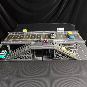 Car Garage Diorama Model Steel Frame Platform Assembly Scene Series - Realistic Diorama for 1:64 Diecast Collectors