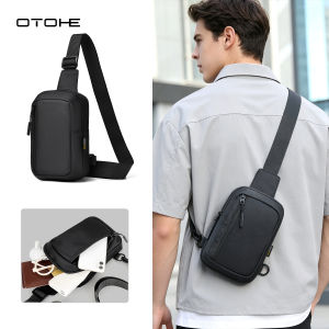 OTOHE Mens Crossbody Bag Fashion Mini Waterproof Oxford Cloth Mobile Phone Bag Casual Lightweight Bags Outdoor Sports Chest Bag