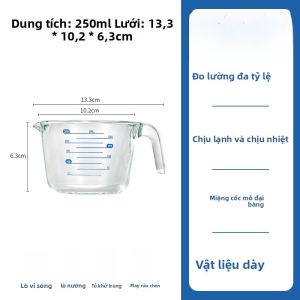 Cốc Thủy Tinh Đựng Sữa Baisif Food Grade Có Thước Đo Chịu Nhiệt Độ Cao Dùng Trong Nhà Bếp Để Đánh Trứng Và Nấu Ăn