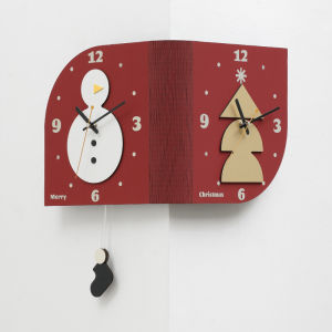 Creative Double-Sided Wall Clock Nordic Style Living Room Corner Clock No Drilling Required EMITDOOG Brand Home Decor Accessory