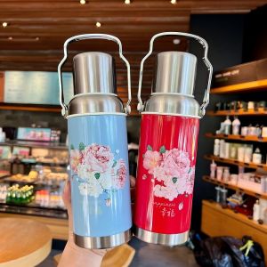 กระติกเก็บความร้อน304เหล็กวินสเตนเลสเทจความจุมากคิดถึงน้ำร้อนแบบย้อนยุคขวดชาของใช้ในครัวเรือน