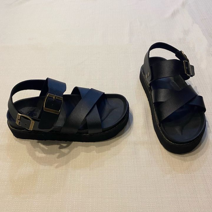Zahara Unisex Leather Chunky Platform Sandals | 1.5 Inches Sole | Lazada PH