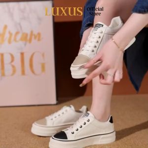Luxus Viona Sepatu Sneakers Wanita Korean Style Warna Hitam Dan Coklat LX1019
