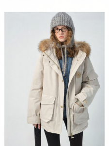 VEGA CHANG | Áo Khoác Parka Công Sở Lót 90% Lông Vịt Giữ Ấm Chống Ba