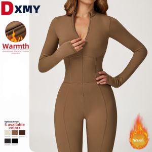 Fleece Padded Long Sleeve Yoga Onesie Tight Clothing