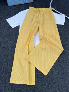 Quần Dài Nam Sọc Vàng Mỏng Mùa Hè Quần Ống Rộng Phong Cách Mỹ Quần Dài Thường Ngày Quần Ống Đứng Quần Dài Quần Dài Thẳng