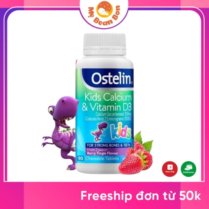 Viên nhai Vitamin D3 và Canxi cho bé 2 - 13 tuổi Kids Calcium & Vitamin D3 Ostelin Của Úc 90 viên giúp trẻ kết hợp giữa canxi và d3 cùng lúc thúc đẩy quá trình phát triển chiều cao hệ xương tối ưu - mẹ bean bon