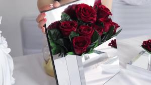 Preserved Fresh Flower Mirror Heart Rose & Wholesale Flower Shop Decor