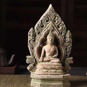 หินทรายแกะสลักพระพุทธรูปประดับห้องนั่งเล่นเซนบนโต๊ะพระพุทธรูปตกแต่งหินนั่งพระพุทธรูปประดับ ประดิษฐานพระพุทธรูปนั่ง