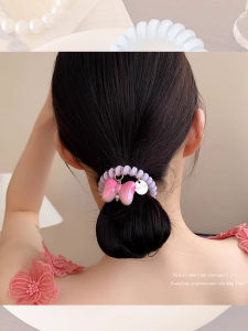 ยางรัดผมลายผีเสื้อสีลูกกวาดแบบไม่มีรอยสำหรับผู้หญิง ยางรัดผมแบบไม่ทำลายผม ยางรัดผมแบบไม่มีรอย ตกแต่งผม แฟชั่น