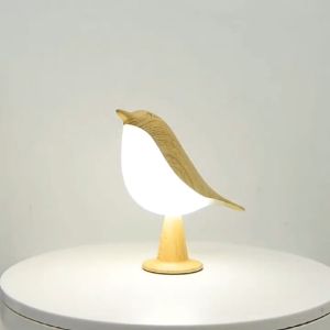 Vimite Maple Material 3-color Touch Control Desk Lamp USB Charging Bedroom Bed Head Eye Protection Night Light Bird Decorative Lamp