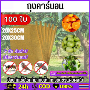 (เกรดพรีเมี่ยม+ กรุงเทพฯ)100pcs 2 ชั้น ถุงห่อฝรั่ง คาร์บอนขนาด ถุงห่อผลไม้ 20*30 ซม ถุงห่อมะม่วงชุนฟงจำนวน100 ใบ เหมาะสำหรับผลไม้ทุกชนิด ถุงห่อมะม่วงชุนฟงแพค กันน้ำ กันแมลงและนก แข็งแรงทนทาน รุ่นใหม่ล่าสุดเกรดA ถุงห่อผลไม้