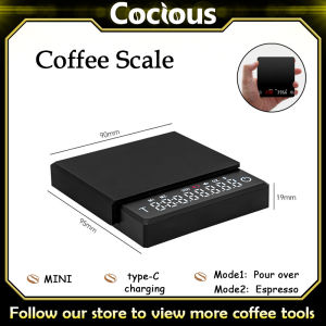 2kg/0.1g Mini Coffee Scales with Timer Portable High Precision Electronic Kitchen Scale with Type-C charging