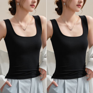 Miiow | Cat Woman Cotton Thread Strap Vest Sleeveless Square Collar Womens Fashion Versatile Base Layer Tank Top Outdoor Wear