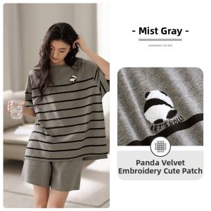 JIALEFEN | Summer Wearable Short Sleeve Shorts Modal Pyjama Set