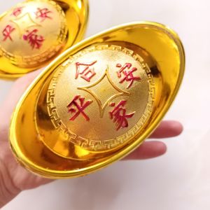 Thỏi kim nguyên bảo🍓Thỏi vàng phong thủy đặt bàn thờ Thần Tài kích tài lộc