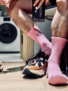 Tất Thể Thao Dày Thoáng Khí D.M Cho Nam Tất Dài Chữ Cotton Thấm Mồ Hôi Thiết Kế Hình Trái Tim Thời Trang Tất Dài Đến Giữa Bắp Chân