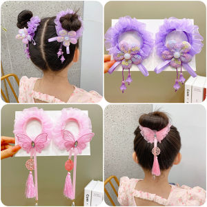 Children's Hair Accessories: Ancient Style Bun Hair Tie & Hanfu Costume Accessories