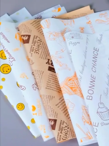 100pcs Kitchen BBQ Oil Absorption Burger Sandwich Dessert Wrapping Paper Baking Paper Wax Paper Food Basket Liners