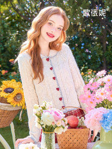 HEYINI | Áo Cardigan Len Dày Ngắn Đẹp Elegance
