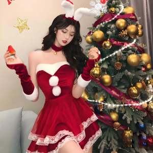 Christmas Large Size Short Skirt Rabbit Girl Cos Uniform Seductive Atmosphere Costume Home Clothes Underwear Trending 2024