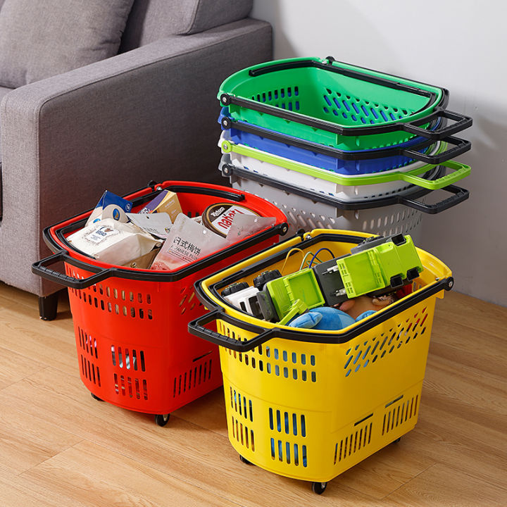 Supermarket Shopping Basket Portable Basket Trolley Shopping Basket