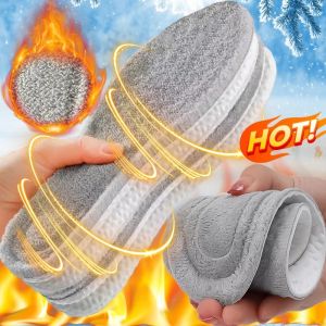 Thicken Thermal Insoles Winter Warm Self Heated Soft Plush Insole for Men Women Snow Boot Shock-Absorbing Shoe Pad