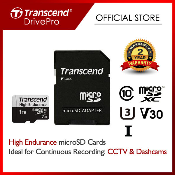 Transcend Microsd Transcend High Endurance Micro SD ideal for Continuous 24/7 Recording ...