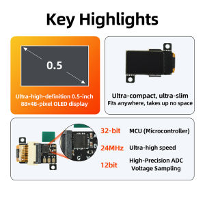 DC0-30V Ultra-slim Digital Voltmeter 0.5 OLED Display12-bit High-precision Digital Volt Gauge MeterMini Voltage Display Panel