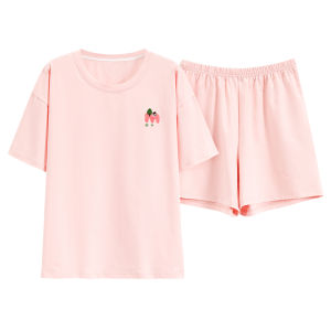 Bộ đồ ngủ nữ MiiOW làm bằng vải cotton tay ngắn cổ tròn mỏng mặc ngoài được