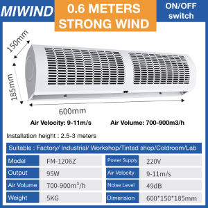 140W 1.2m 4FT AIR CURTAIN BLOWER DOOR HEAD TINTED CAR SHOP CAR WASH MANUFACTURING DUST FREE AIR COND WINDPROOF air curtain wind blower fan copper turbine motor air speed 100cm flow low noise restaurant door entrance