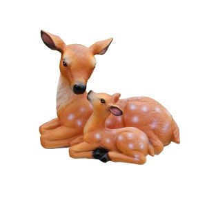Garden Animal Deer Statues Realistic Sculpture Mothers Love Doe and Fawn Buck Stag Reindeer Outdoor Garden Yard Lawn Ornaments