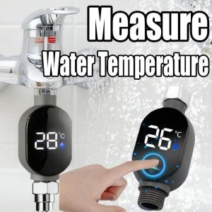 Black Bathroom Led Display 0℃~99℃ Home Water Shower Thermometer Water Accurate Temperature Measurement Meter Bathroom