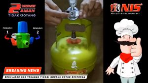 NIS PAKET SELANG GAS LAPIS BAJA + REGULATOR 2 PENGUNCI (NI 0710 S)