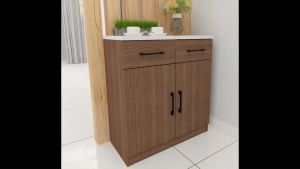 MELAMINE 2 DOOR 2 DRAWER KITCHEN CABINET WATER & OIL PROFF / DISPLAY CABINET /SHOE CABINET / KABINET DAPUR