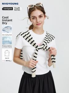 Navigare | White Basic Cooling Short Sleeve T-shirt For Women