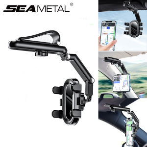 มัลติฟังก์ชั่น ที่วางโทรศัพท์ในรถ, 1080° กระจกบังแดด ที่วางมือถือในรถยนต์ เหมาะสำหรับกระจกบังแดด