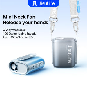 JisuLife Neck Fan Life 5 100 Levels Adjustable Strong Wind Handheld Fan 4500mah Desktop LED Screen Portable Sports Fan Waist Fan