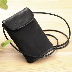 Xiaosheng Has Rice Genuine Leather Mobile Phone Bag for Women Mini Crossbody Single Shoulder Bag Simple Versatile Cowhide Small Bag