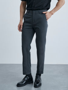 SIMWETO | Summer Straight Stretch Black Trousers 9-Length
