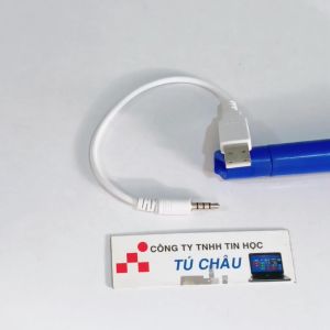 Cáp 3.5 ly ra USB / Chuẩn 3.5 ly (4 điểm cực) ra USB 2.0 (Đực) - Đoạn dây 10Cm